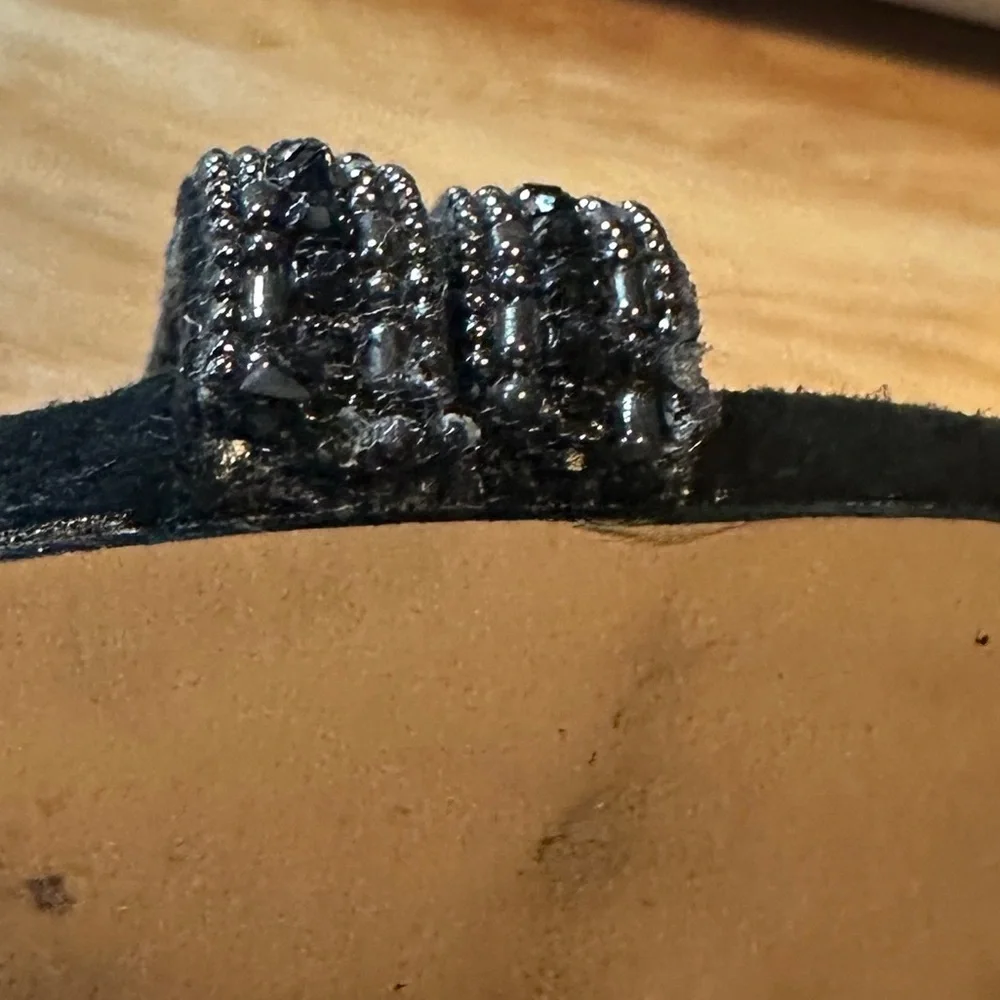 Sam Edelman High Heel Strapped Rhinestone Black Shoes Sz 10M - Picture 8 of 12